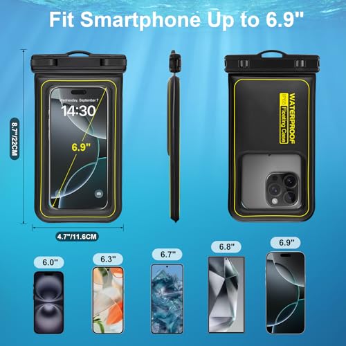 Waterproof Phone Pouch Floating (Black / Up to 7")