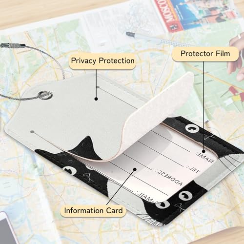 Black Cat Luggage Tag for Suitcase (Black Cat)