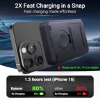 5-in-1 Portable Charger,10000mAh Foldable Power Bank Fast Charging,MagSafe Charger Battery Pack Magnetic,Travel Wireless Charging Station for iPhone 17/16/15/14/13/12,iWatch,Air pods, Black (Black)