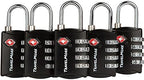 5 Pack TSA Luggage Locks with 4 Digit Combination – Heavy Duty Set Your Own by TravelMore