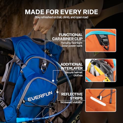 Hydration Backpack 18L Hiking Water Backpack with Water Bladder 2L (Orange / 2L Bladder)