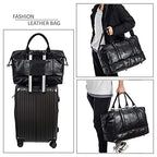 Leather Travel Bag with Shoe Pouch (Color / Black)