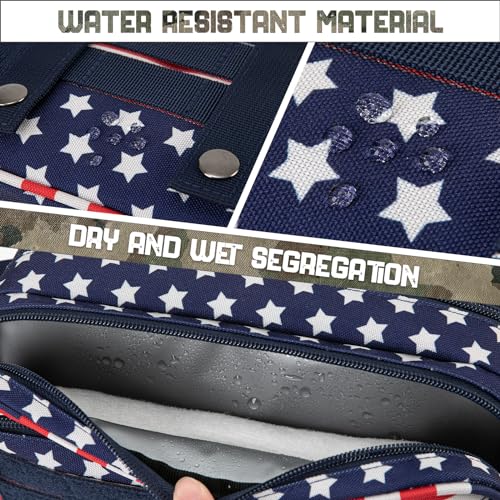 Tactical Toiletry Bag For Men Hygiene Bag EDC Military Tool Molle Pouches Small Dopp Kit Mens Shaving Kit Travel shower Bags Star (1 US Star-Spangled)