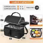 Insulated Lunch Bag Women Men (Black)