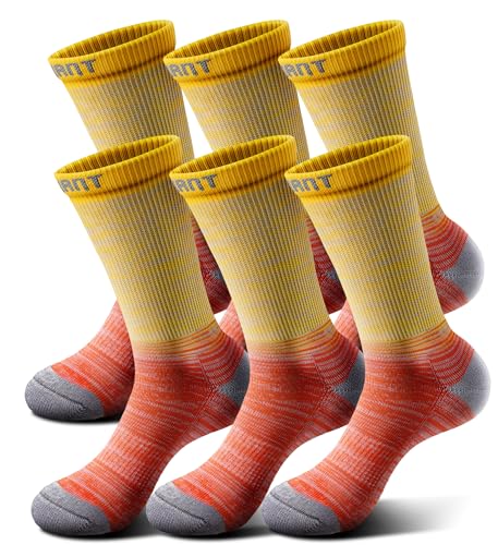 Men 6 Pack Athletic Compression Crew Socks for Running Gym Sports (7-8 / Gray Heather 8426)