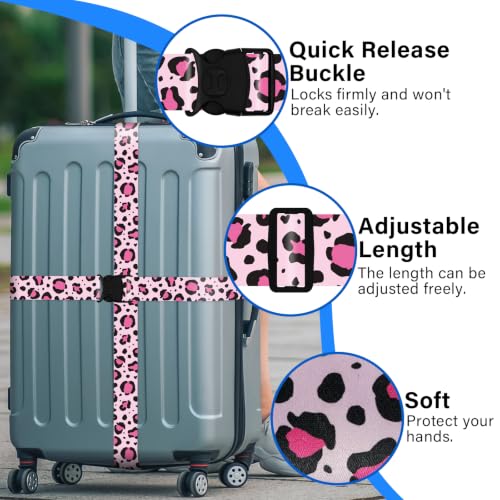 Luggage Straps for Suitcases (Pink Leopard)