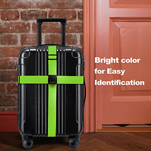 Luggage Straps for Suitcases TSA Approved Travel Essentials 8 Pack (Green)