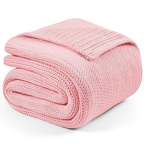 Knitted Weighted Blanket (34-light Pink / 60" x 80" | 15lbs)