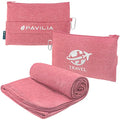 Travel Blanket Airplane Compact Pillow with Bag for Flights (Pink / 65 x 40 inches)