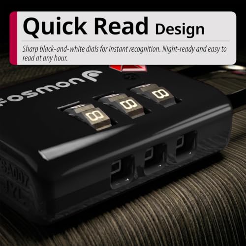 TSA Approved Locks for Luggage. Suitcase Locks with Open Alert Indicator (3 Digit Black 2 Pack)