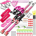 Kids Fishing Pole For Boys (2 Pack- Pink + Pink (Complete Set) / 5ft)