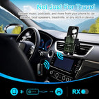 2-in-1 Bluetooth 5.4 Transmitter Receiver,Airplane Audio Adapter,Wireless Transmitter for TV/PC/Gym/Switch. Supports up to 2 AirPods/Headphones,Bluetooth Receiver for Car/Home Stereo (Ebony) (Ebony)