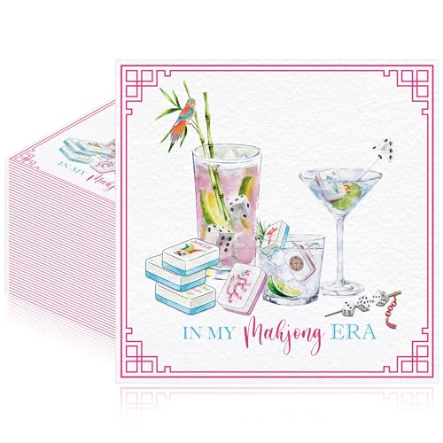 50 Pcs Mahjong Cocktail Napkins (Mahjong)