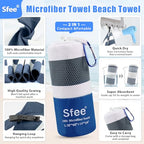 4 Pack(8Pcs) Microfiber Travel Towel, Beach Towel Quick Dry Towel Camping Towel Super Absorbent Compact Lightweight Sports Gym Towels for Beach, Gym, Hiking, Pool, Backpacking, Bath, Yoga (L 60"x30"+24"x15" / Navy Blue+green+pink+grey)