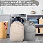 Washable Laundry Bags with Handles (Beige & Grey)