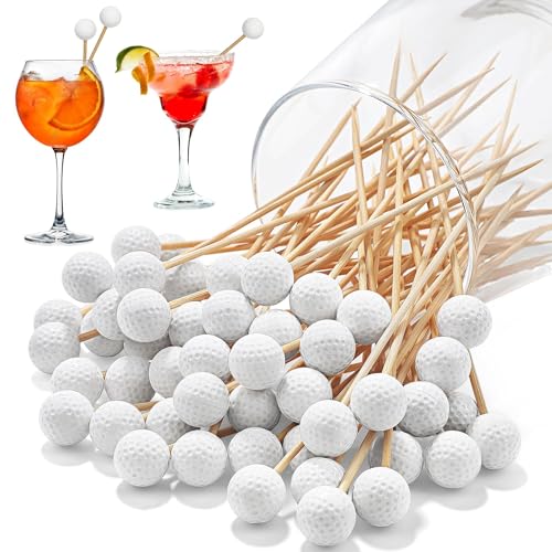 100 Pcs Golf Toothpicks 4.7 Inch Golf Cocktail Picks Skewers (Golf)