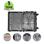 All Aluminum Carry On Luggage with TSA Locks Zipperless Alloy Metal Hard Shell Spinner Suitcase (Black / 20")