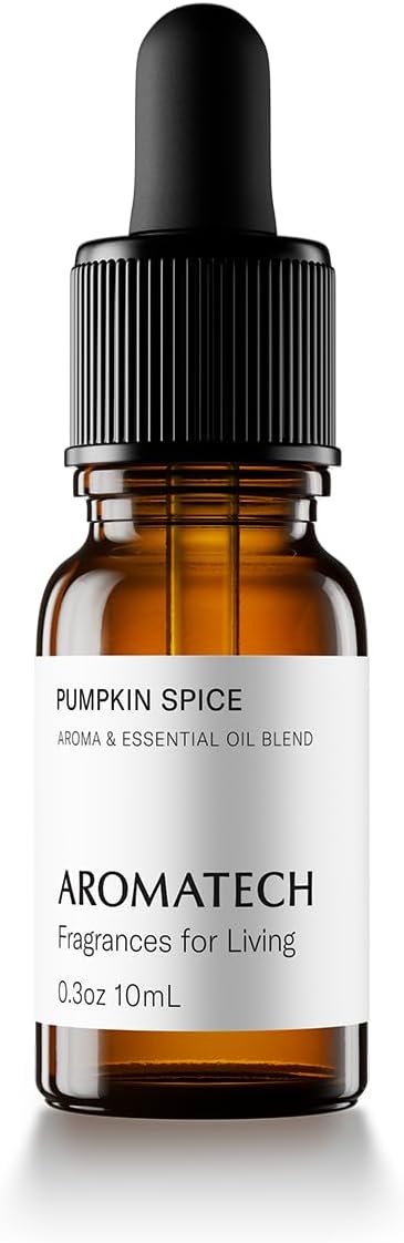 AromaTech Pumpkin Spice Aroma Essential Oil Blend: Luxury Hotel Inspired Aromatherapy with Pumpkin, Cinnamon & Vanilla Cream for Ultrasonic Diffusers & Nebulizers - 0.3 fl oz, 10 mL