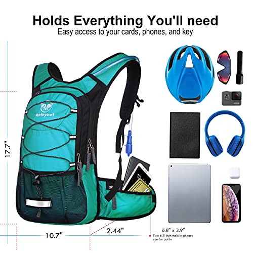 Insulated Hydration Backpack Pack with 3L BPA Free Bladder (Emerald)