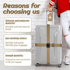 8 Pcs Luggage Straps Suitcase Tags Set for TSA Approved (Khaki / Airplane)