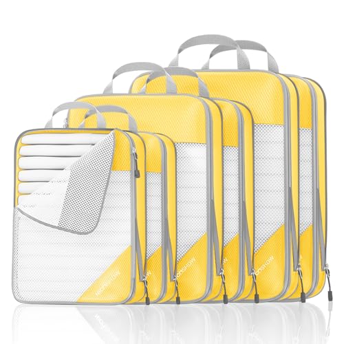 Compression Packing Cubes 6 Set (Golden Yellow / 6 pcs)