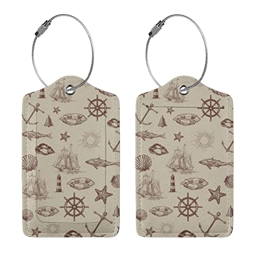 PU Leather Luggage Tag (Passport Stamp)
