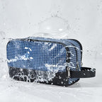 Travel Toiletry Bag for Men (Check Patten (Navy Blue))