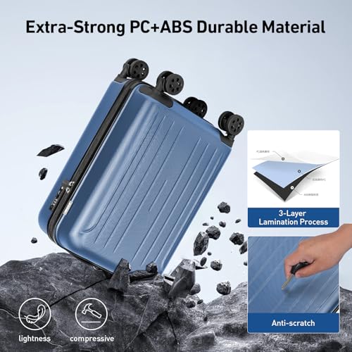 Luggage Sets 2 Piece Hardshell Suitcase with TSA Lock (Royalblue / 2Pcs Set(20"/24"))
