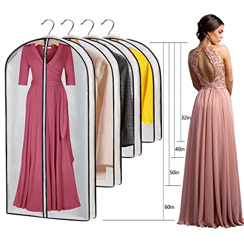 Hanging Clothes Storage with 4" Gusseted Garment Covers (24"x40"x4"/ 6 Pack)