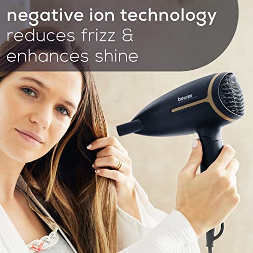 HC25 Ionic Hair Dryer for Travel with Voltage Switch 1600W Anti Frizz Blow Dryer (HC25 - Travel / Black)