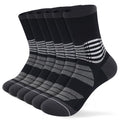 Crew Compression Socks for Women Men with Ankle Arch Support Plantar Fasciitis Relief 3 Pairs (Medium / Black Grey(3 Pairs))