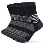 Crew Compression Socks for Women Men with Ankle Arch Support Plantar Fasciitis Relief 3 Pairs (Medium / Black Grey(3 Pairs))