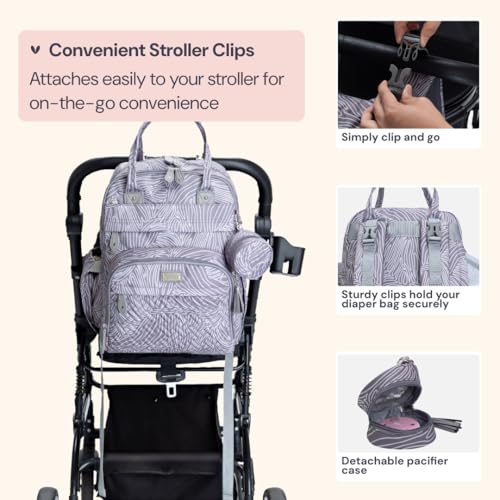 Diaper Bag Backpack (Gray Swirls)