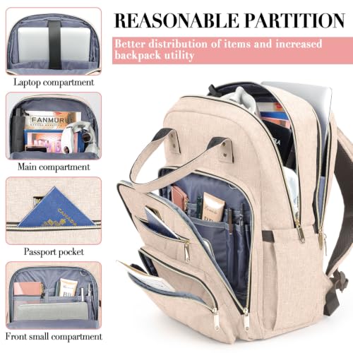 Backpack for Women (15.6 Inch / Beige)