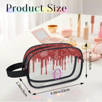 Personalized Travel Cosmetic Bag Waterproof Makeup Bags (Red A)