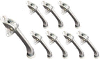 QCAA Heavy Duty Kickdown Door Stopper, Zinc Die Cast, Satin Chrome, 8 Pack by QCAAHardware