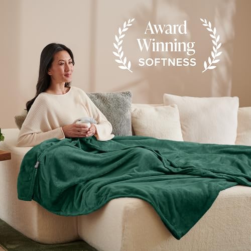 Fleece Blanket Luxury Microplush (Full/Queen / 12 - Forest Green)