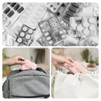 Travel Pill Organizer Box with Medicine Labels (S+L / Pink)