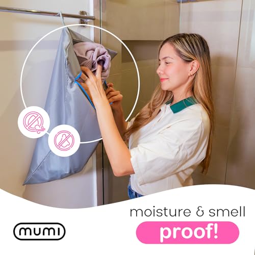 Smell Proof Travel Laundry Bag with Folding Hanger (Grey)