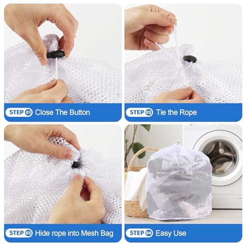3 Pack XXL Mesh Laundry Bags for Delicates (White / Jumbo 3 pcs)