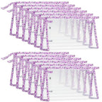 12 Pieces Clear Makeup Bag PVC Portable Travel Makeup Cosmetic Toiletry Zippered Pouches Waterproof Vinyl Plastic Large Clear Organizer Storage Case (12pcs Purple L)