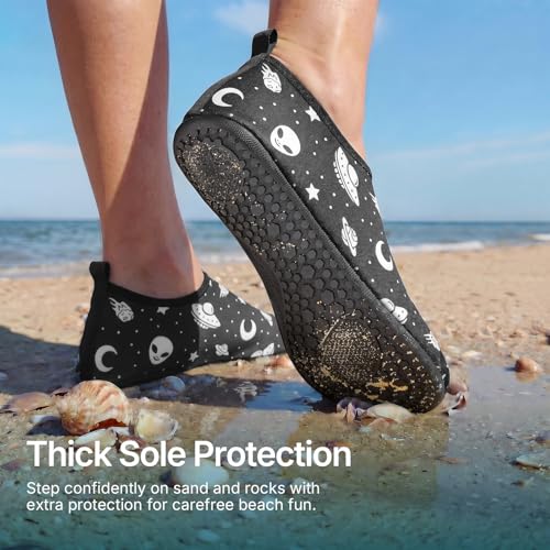 Water Shoes for Women Men Quick (8.5-9.5 Women/7.5-8.5 Men / Planet Alien Black)