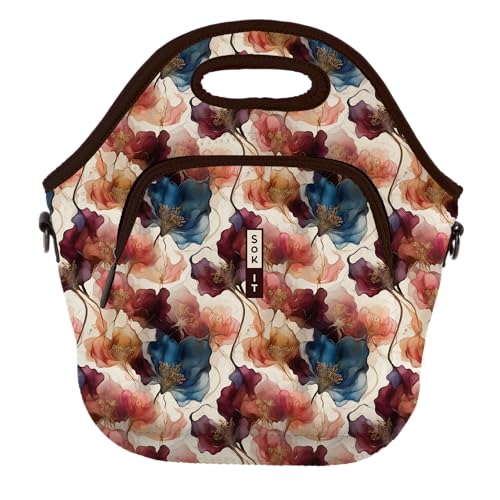 LunchTote Zippered Bag Insulated Neoprene Caddy (Watercolor Whisper / X-Large 6.5 Quart Lunch Tote)