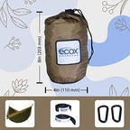 Outdoors Parachute Hammock Single with 2 Tree Straps (Green-brown)