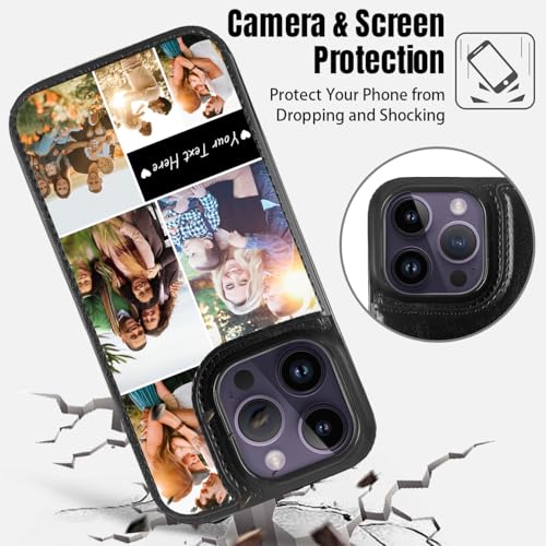 Custom Wallet Phone Case for iPhone 14 Pro (Black-D / iPhone 14 Pro)