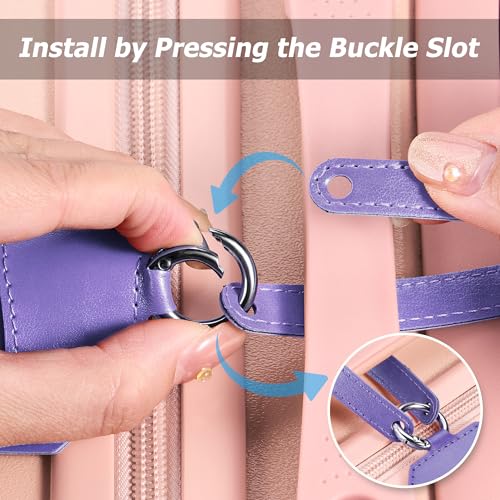 3 Pack Luggage Tags for Suitcases Bag Tag (Purple Airplane)