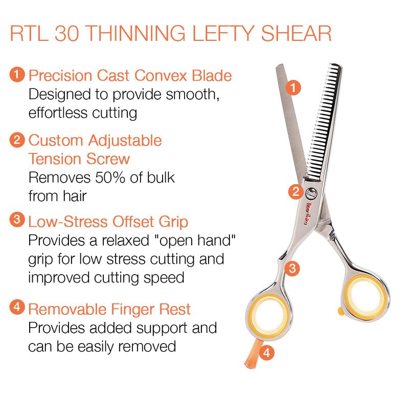 Centrix Roc It Dog Professional Stylist 5.75” Hair Cutting Shears and RTL (RL 575 & RTL 30 (Lefty))