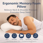 Extra High Loft Cervical Neck Pillow for Broad Shoulders (White)