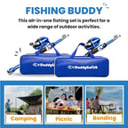 Kids Fishing Pole For Boys (2 Pack- Blue + Blue (Complete Set) / 4ft)