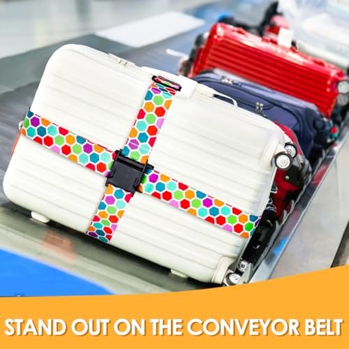 Adjustable Travel Luggage Strap Suitcase Belt Travel Bag Accessories 1.96 in W x 6.4 ft L (Color 3)